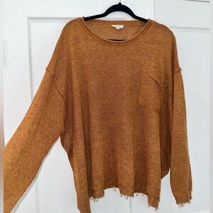Easel Long Sleeve Rust Sweater